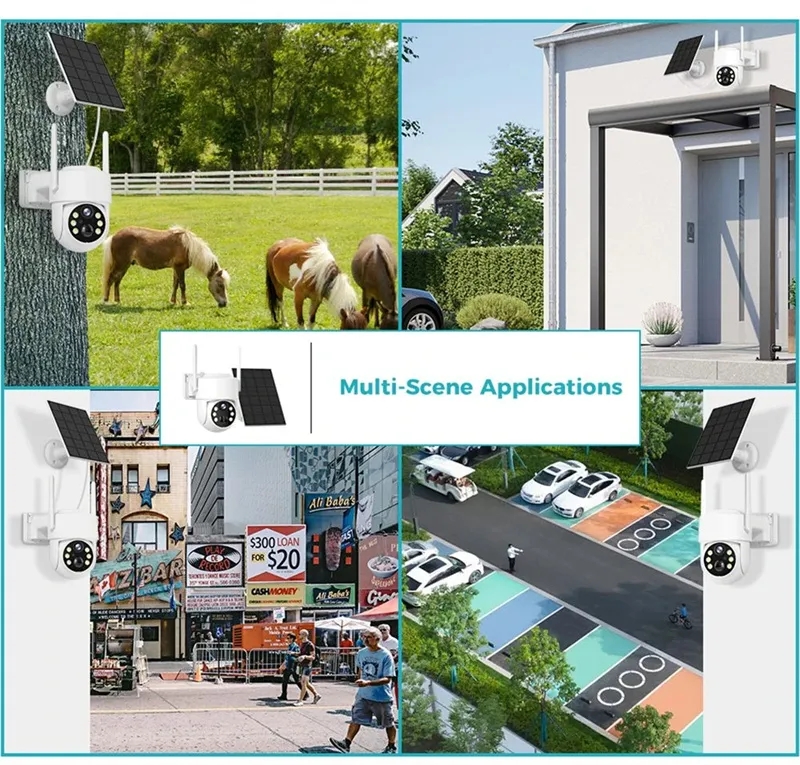 Hiseeu WTD714 4MP 2K HD Solar PTZ WiFi Security Camera PIR Motion Detection Color Night Vision Two-Way Audio IP66 Waterproof CCTV Surveillance Cameras iCSee APP