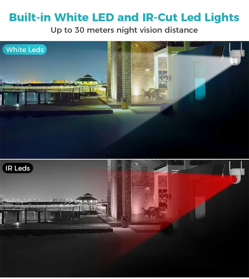 Hiseeu WTD714 4MP 2K HD Solar PTZ WiFi Security Camera PIR Motion Detection Color Night Vision Two-Way Audio IP66 Waterproof CCTV Surveillance Cameras iCSee APP