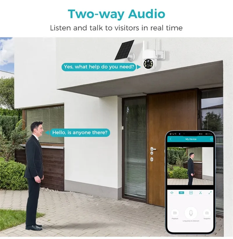 Hiseeu WTD714 4MP 2K HD Solar PTZ WiFi Security Camera PIR Motion Detection Color Night Vision Two-Way Audio IP66 Waterproof CCTV Surveillance Cameras iCSee APP