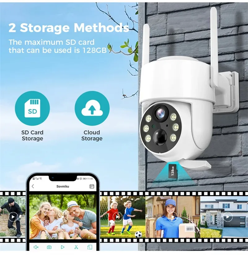 Hiseeu WTD714 4MP 2K HD Solar PTZ WiFi Security Camera PIR Motion Detection Color Night Vision Two-Way Audio IP66 Waterproof CCTV Surveillance Cameras iCSee APP