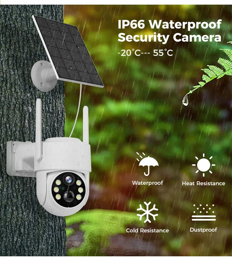 Hiseeu WTD714 4MP 2K HD Solar PTZ WiFi Security Camera PIR Motion Detection Color Night Vision Two-Way Audio IP66 Waterproof CCTV Surveillance Cameras iCSee APP