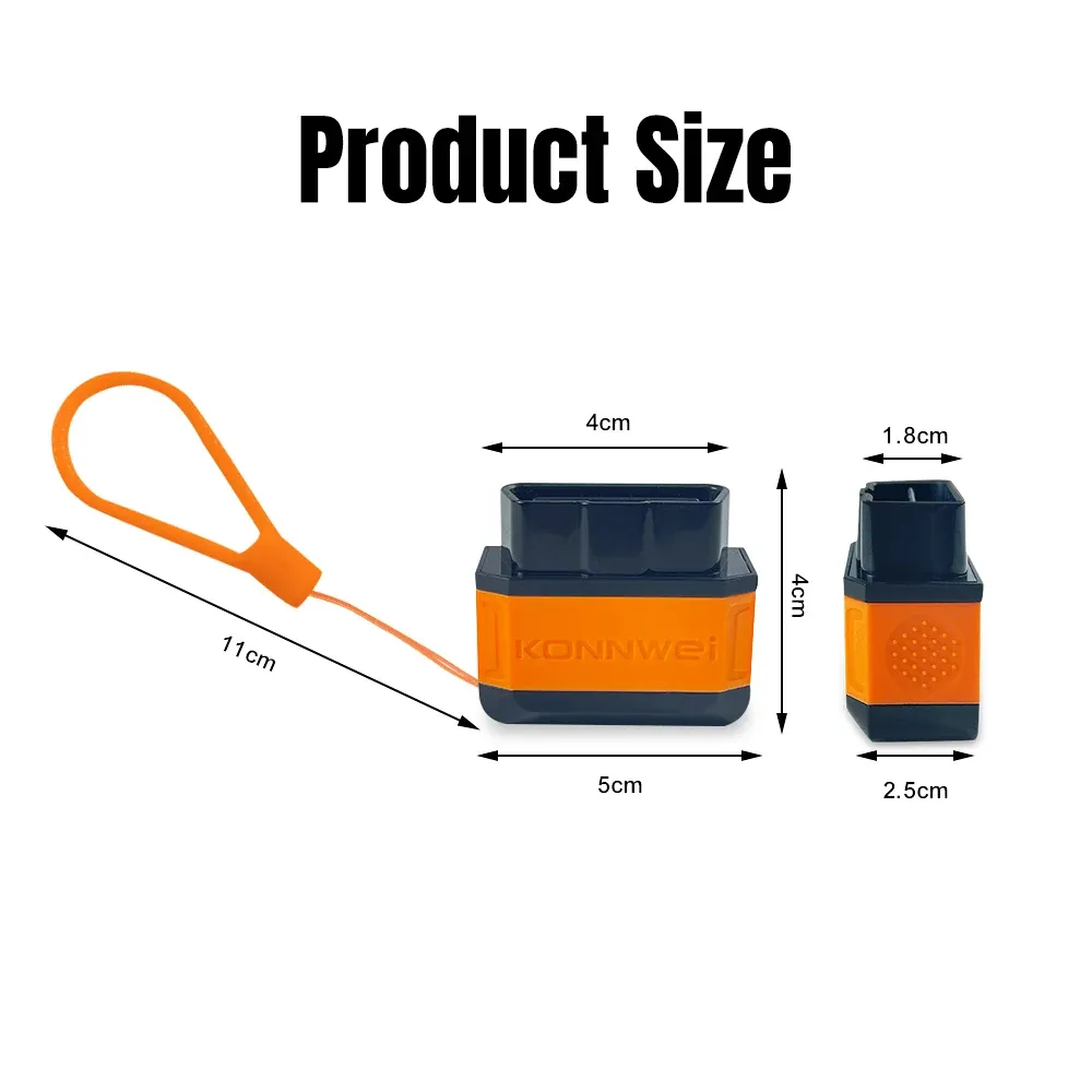 Konnwei KW906 OBD2 ELM327 V1.5 Pic18F25K80 OBD 2 Bluetooth 5.0 Scanners Car Diagnostic tool Code Reader For Android/IOS
