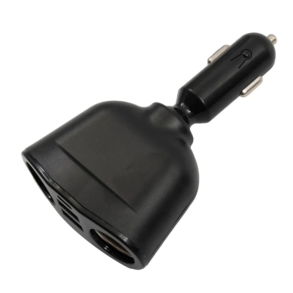 120W QC3.0 Car Charger 12V/24V Dual USB Power Adapter Fast Charging Car Lighter Socket with Blue LED Digital