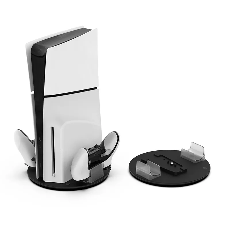 HC-A3777 for PS5/PS5 Slim Host Charger Dock Dual Game Controller Magnetic Charging Stand with RGB Light