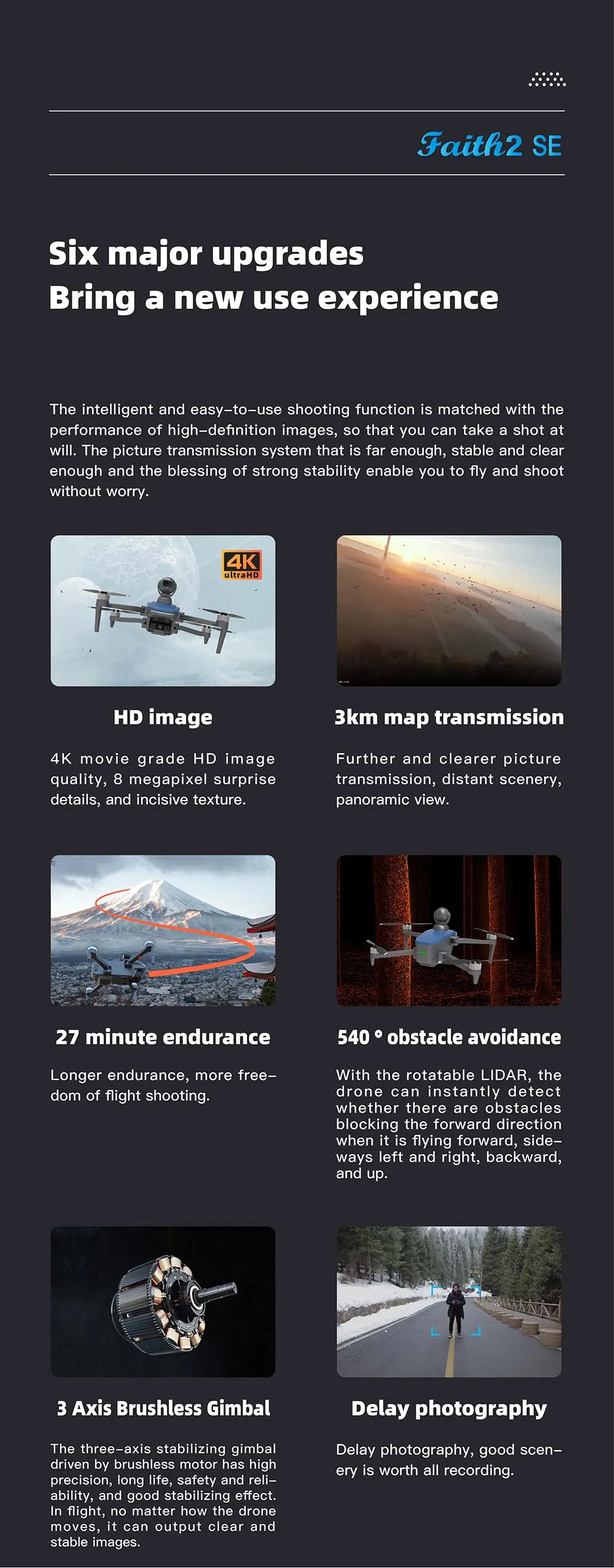C-FLY Faith 2 SE DF809G GPS 5.8G 3KM FPV with 4K Camera 3-Axis Brushless Gimbal 540° 2-Axis Obstacle Avoidance Foldable RC Drone Quadcopter RTF C-FLY Faith 2 SE DF809G GPS 5.8G 3KM FPV with 4K Camera 3-Axis Brushless Gimbal 540° 2-Axis Obstacle Avoidance Foldable RC Drone Quadcopter RTF