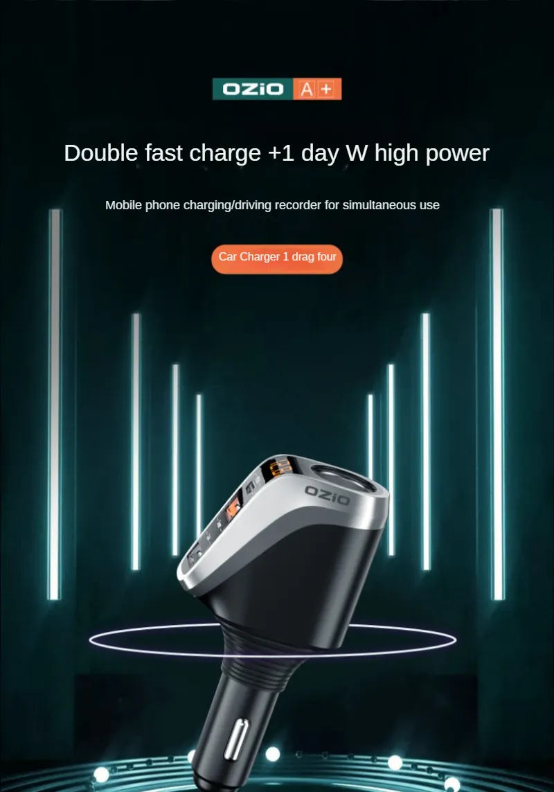 OZIO 66W+PD 20W Car QC Fast Charging Socket 12V-24V Car Charger For All Car Models