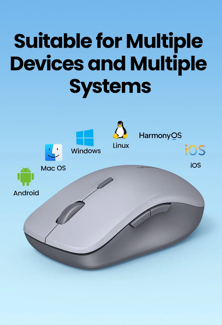 UGreen MU002 Dual Mode Wireless Mouse 1000-4000DPI 2.4G Wireless & bluetooth Ergonomics Mute Mice UGreen MU002 Dual Mode Wireless Mouse 1000-4000DPI 2.4G Wireless & bluetooth Ergonomics Mute Mice