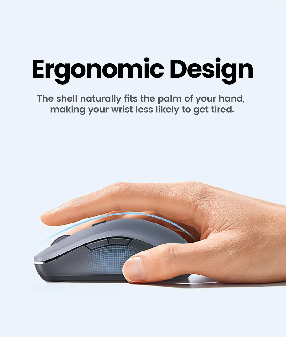 UGreen MU002 Dual Mode Wireless Mouse 1000-4000DPI 2.4G Wireless & bluetooth Ergonomics Mute Mice UGreen MU002 Dual Mode Wireless Mouse 1000-4000DPI 2.4G Wireless & bluetooth Ergonomics Mute Mice
