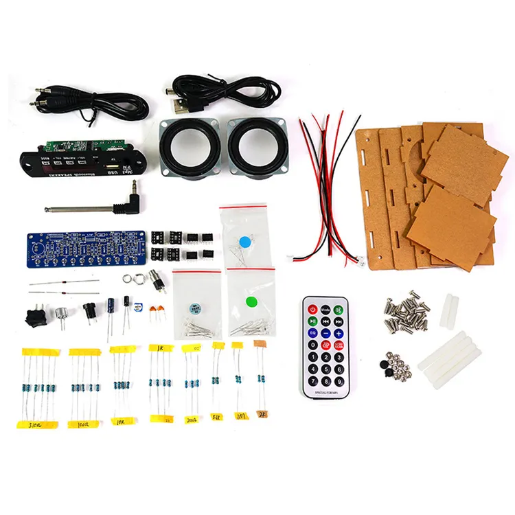 DIY bluetooth Speaker Kit with FM Radio 87.5-108MHZ DIY Soldering Project Practice Electronic Kit Solder Assembly Support U Disk TF Card AUX