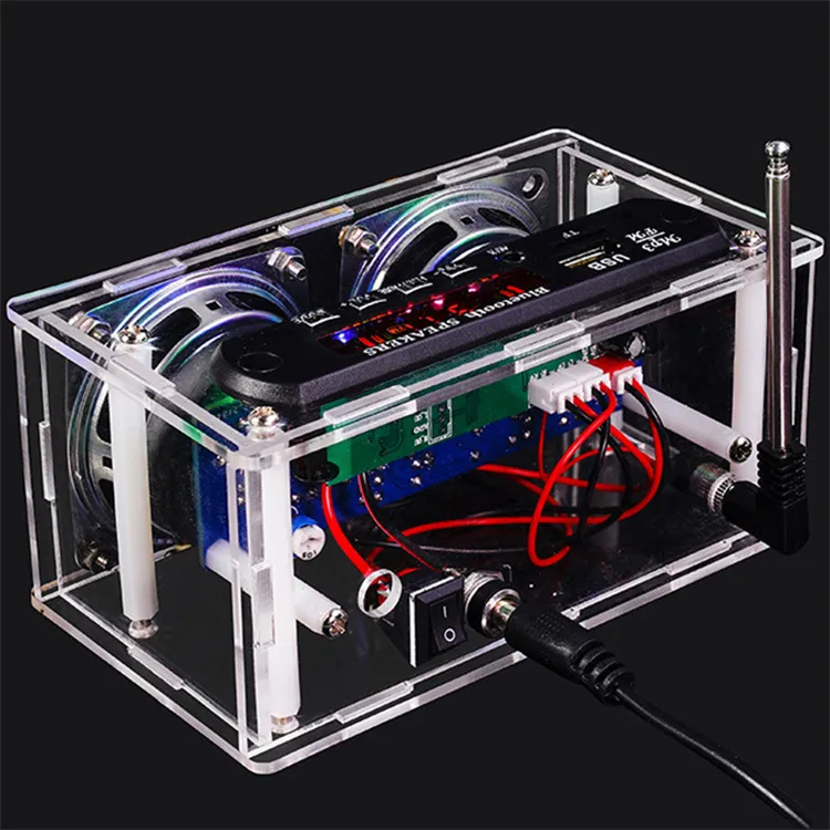 DIY bluetooth Speaker Kit with FM Radio 87.5-108MHZ DIY Soldering Project Practice Electronic Kit Solder Assembly Support U Disk TF Card AUX