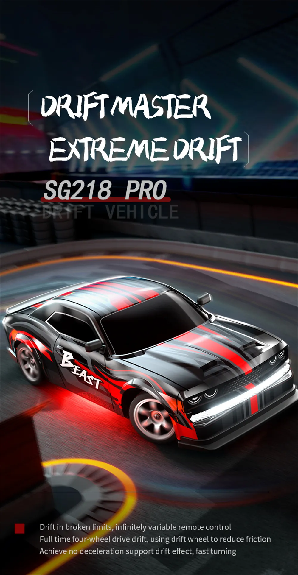 ZLL SG218 PRO 1/16 2.4G 4WD RC Car Drift On-Road High Speed Racing LED Light Semi Proportionnel Véhicules Modèle RTR Jouets ZLL SG218 PRO 1/16 2.4G 4WD RC Car Drift On-Road High Speed Racing LED Light Semi Proportionnel Véhicules Modèle RTR Jouets