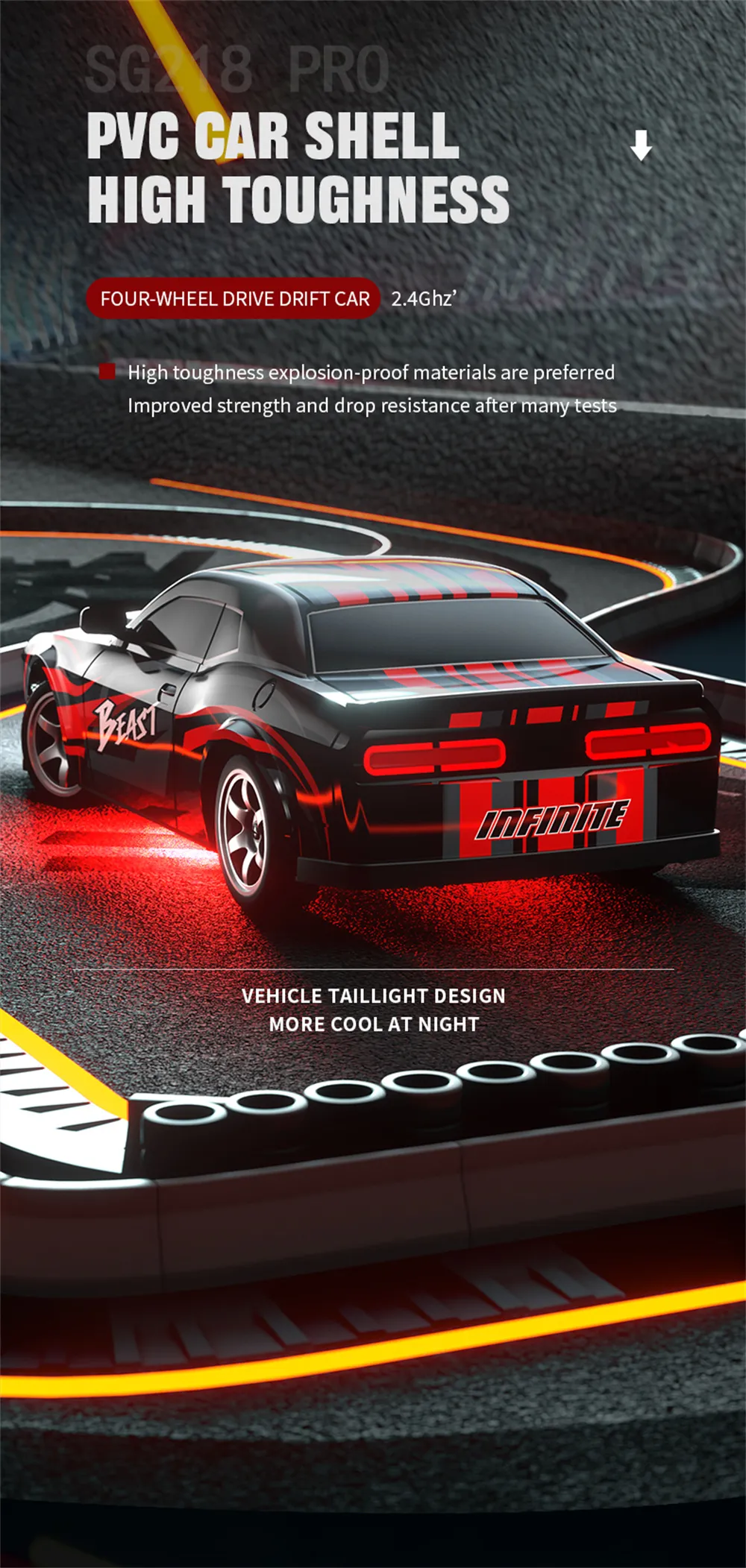 ZLL SG218 PRO 1/16 2.4G 4WD RC Car Drift On-Road High Speed Racing LED Light Semi Proportionnel Véhicules Modèle RTR Jouets ZLL SG218 PRO 1/16 2.4G 4WD RC Car Drift On-Road High Speed Racing LED Light Semi Proportionnel Véhicules Modèle RTR Jouets