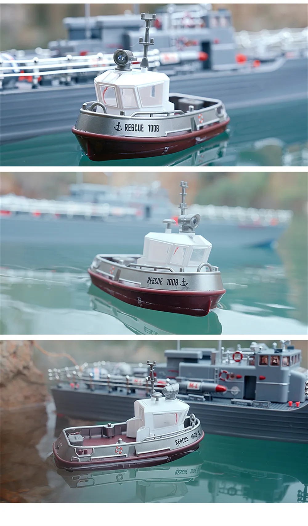 S820 1/32 2.4G Mini RC Boat LED Light Dual Motor Waterproof Remote Control Rescue 1008 Wireless Electric Vehicles Models Toys Kids Children Gift