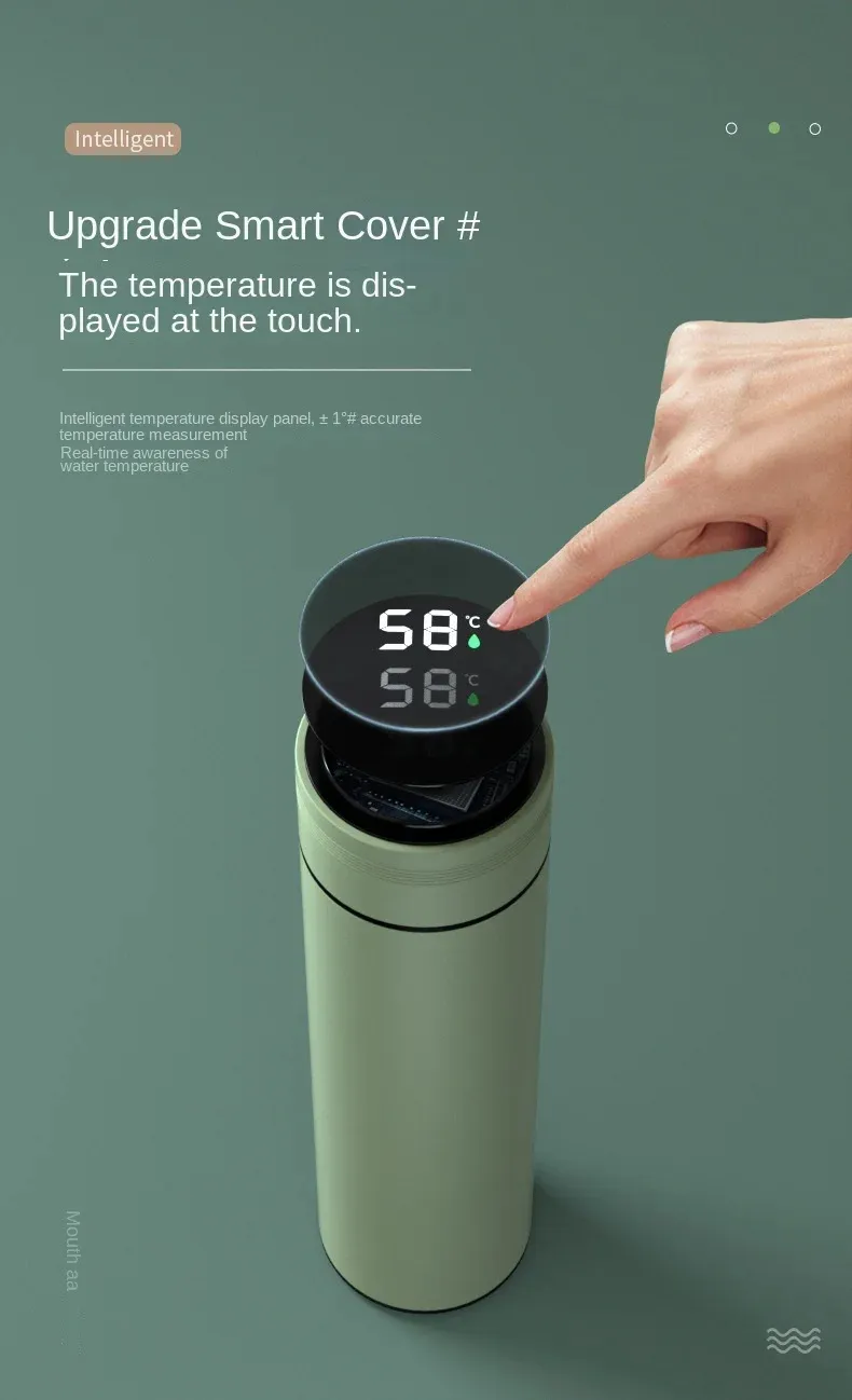480ml Smart Digital Thermos Bottle with Temperature Display 316 Stainless Steel Vacuum Insulation Smart Coffee Cup