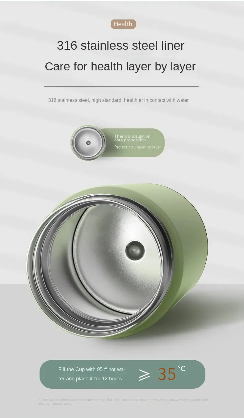 480ml Smart Digital Thermos Bottle with Temperature Display 316 Stainless Steel Vacuum Insulation Smart Coffee Cup