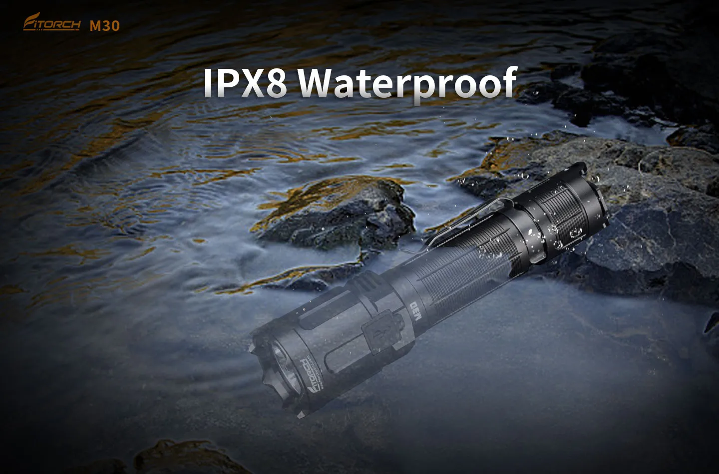 Fitorch M30 High Performance Flashlight 3300 Lumens 340 Meter Throw USB Type-C Rechargeable 18650 Battery Compact Tactical Flashlight Fitorch M30 High Performance Flashlight 3300 Lumens 340 Meter Throw USB Type-C Rechargeable 18650 Battery Compact Tactical Flashlight