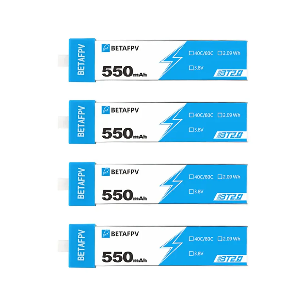 4PCS BETAFPV BT2.0 550mAh 1S 40C for BETAFPV Meteor75 Pro FPV Racing Drone
