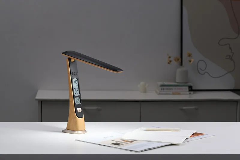 Portable Foldable Desk Lamp Wood Texture LED Table Lamp With Rechargeable Built-In 1800mah Battery LCD Display Portable Foldable Desk Lamp Wood Texture LED Table Lamp With Rechargeable Built-In 1800mah Battery LCD Display