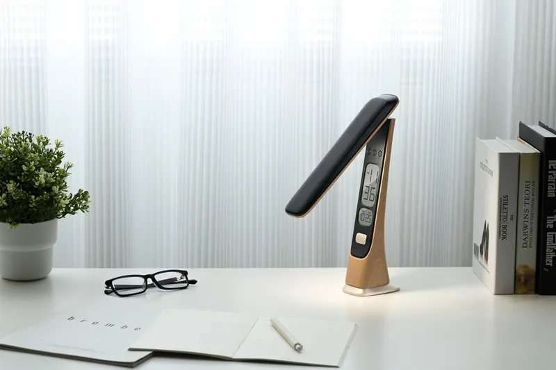 Portable Foldable Desk Lamp Wood Texture LED Table Lamp With Rechargeable Built-In 1800mah Battery LCD Display Portable Foldable Desk Lamp Wood Texture LED Table Lamp With Rechargeable Built-In 1800mah Battery LCD Display