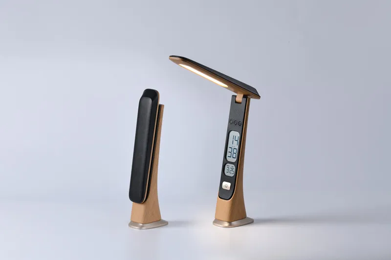 Portable Foldable Desk Lamp Wood Texture LED Table Lamp With Rechargeable Built-In 1800mah Battery LCD Display Portable Foldable Desk Lamp Wood Texture LED Table Lamp With Rechargeable Built-In 1800mah Battery LCD Display