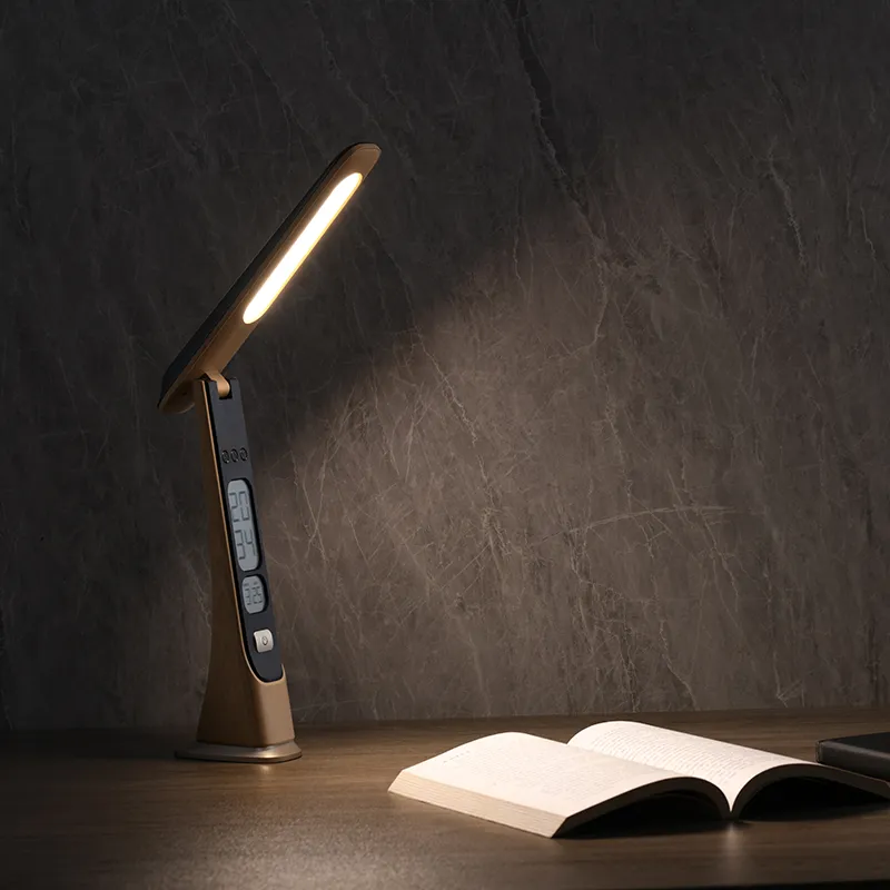 Portable Foldable Desk Lamp Wood Texture LED Table Lamp With Rechargeable Built-In 1800mah Battery LCD Display Portable Foldable Desk Lamp Wood Texture LED Table Lamp With Rechargeable Built-In 1800mah Battery LCD Display