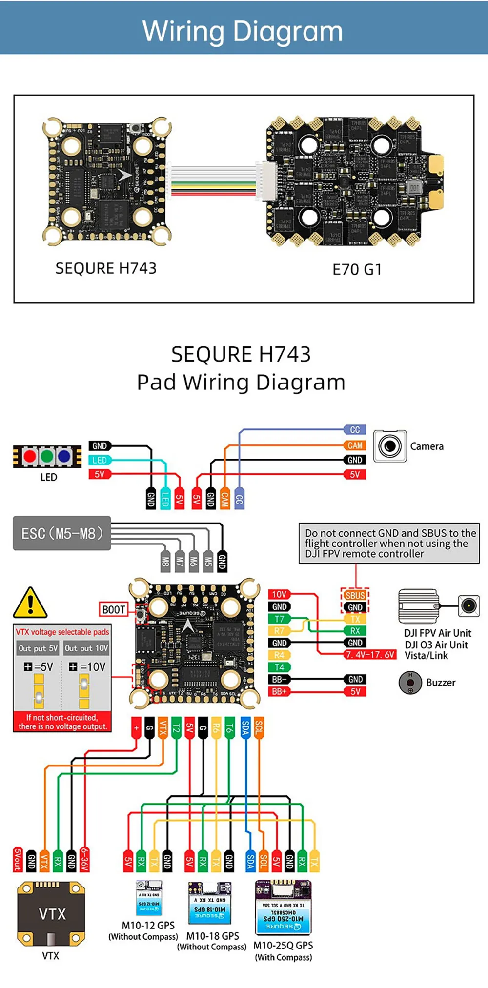 30.5x30.5mm SEQURE H743 & E70 G1 Stack Flight Controller MPU6000 70A 128K 4-8S ESC for Racing Freestyle FPV Racing Drone 30.5x30.5mm SEQURE H743 & E70 G1 Stack Flight Controller MPU6000 70A 128K 4-8S ESC for Racing Freestyle FPV Racing Drone