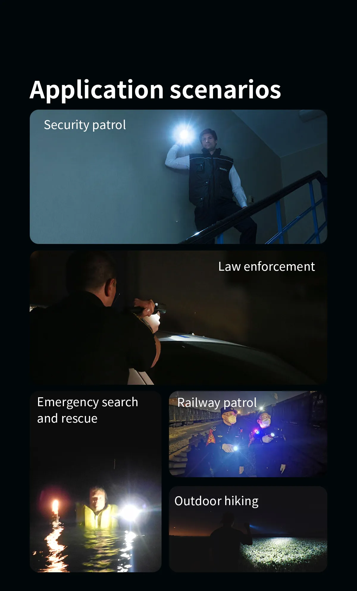 WUBEN T600 1400 Lumen 600m Long Range Tactical Flashight, USB Rechargeable Dual Button for Camping Searching Light
