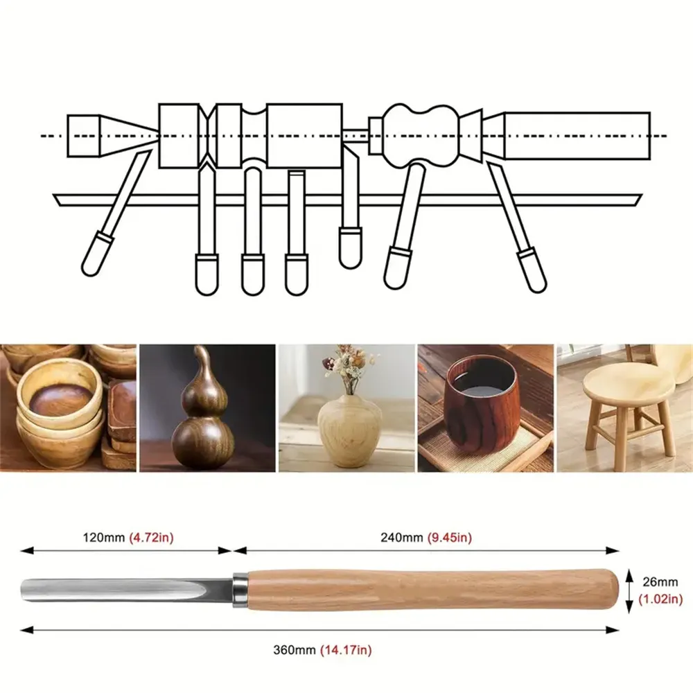 8PCS Professional Wood Turning Chisels Set High-Speed Steel Blades Lathe Chisel Kit with Skew Parting Spear Point Gouges Round Nose for Woodworking Lathe 8PCS Professional Wood Turning Chisels Set High-Speed Steel Blades Lathe Chisel Kit with Skew Parting Spear Point Gouges Round Nose for Woodworking Lathe