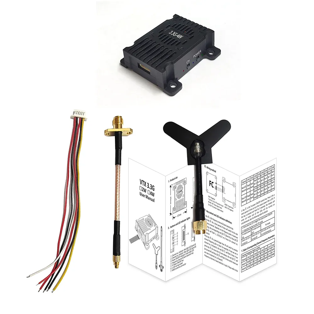 FPV 3.3G 4W VTX High Sensitivity Receiver For FPV RC Racing Drones FPV 3.3G 4W VTX High Sensitivity Receiver For FPV RC Racing Drones