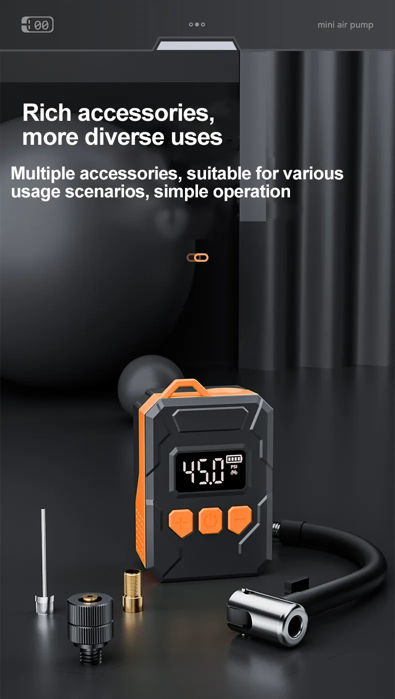 Suitu 150Psi Portable Cordless Electric Air Compressor Mini Air Pump Inflator Digital Display for Bicycle Motorcycle Ball