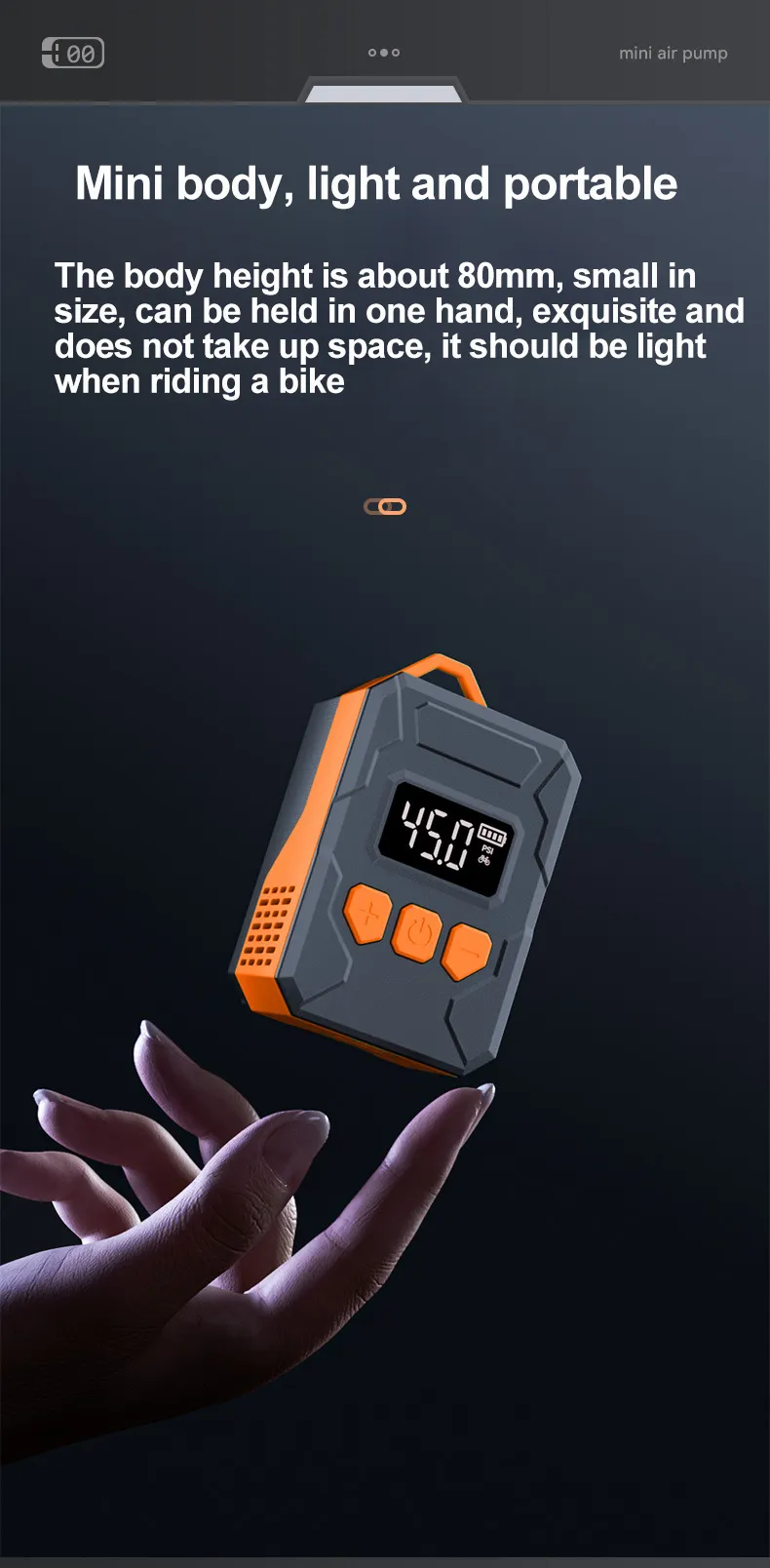 Suitu 150Psi Portable Cordless Electric Air Compressor Mini Air Pump Inflator Digital Display for Bicycle Motorcycle Ball