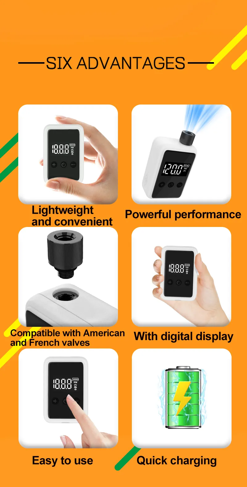 Portable Pocket Bike Pump Electric Air Pump Rechargeable Compressor Tire Inflator For Bicycle Tire Balls Motorcycles