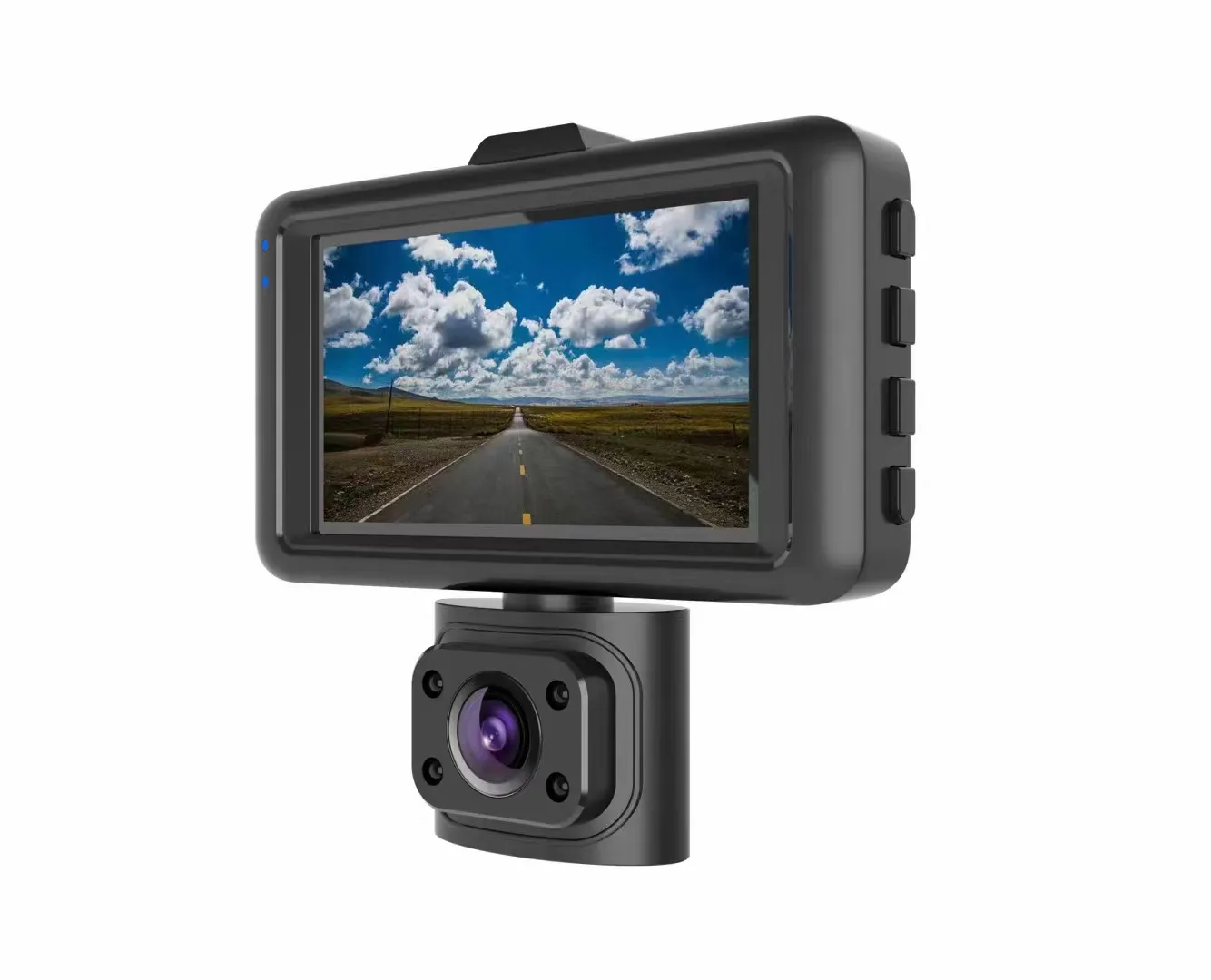 1080P 3 Channel Car Dash Cam 3-inch IPS Screen Three Lens Car 170° HD Record Front/Interior/Rear View Camera with Free 64G TF Card Night Vision Parking Monior