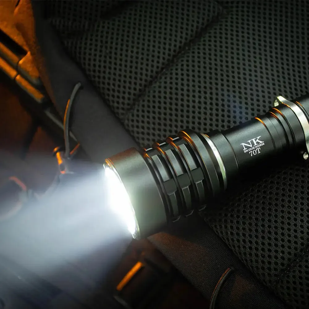 Niwalker N70T 3500LM Tactical Flashlight 300M Thrower Type-C 21700 Battery Rechargeable Tactical LED Torch