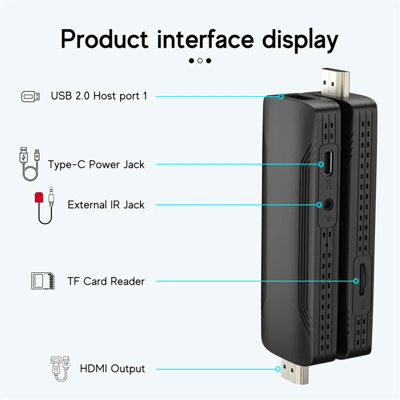 TV Stick D6 Android 10 Allwinner H313 4K 1080P WiFi 6 2.4/5.8G Smart TV Sticks para Google YouTube NETFLIX Network Media Player