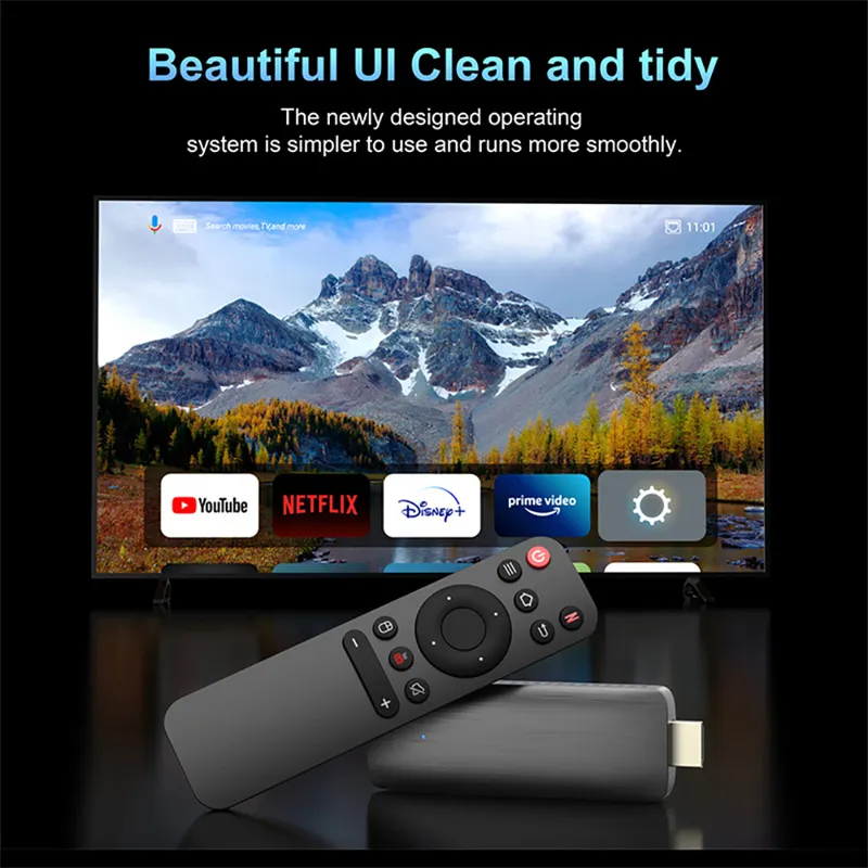 TV Stick D6 Android 10 Allwinner H313 4K 1080P WiFi 6 2.4/5.8G Smart TV Sticks para Google YouTube NETFLIX Network Media Player