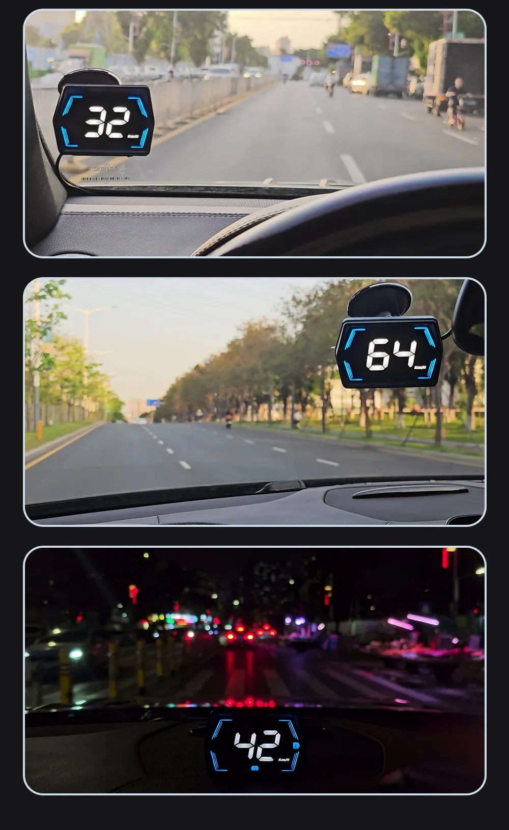 G20 Car Universal Hud Head-Up Display Beidou GPS Vehicle Speedometer High-Definition Head-Up Instrument Gongying speed unit switch