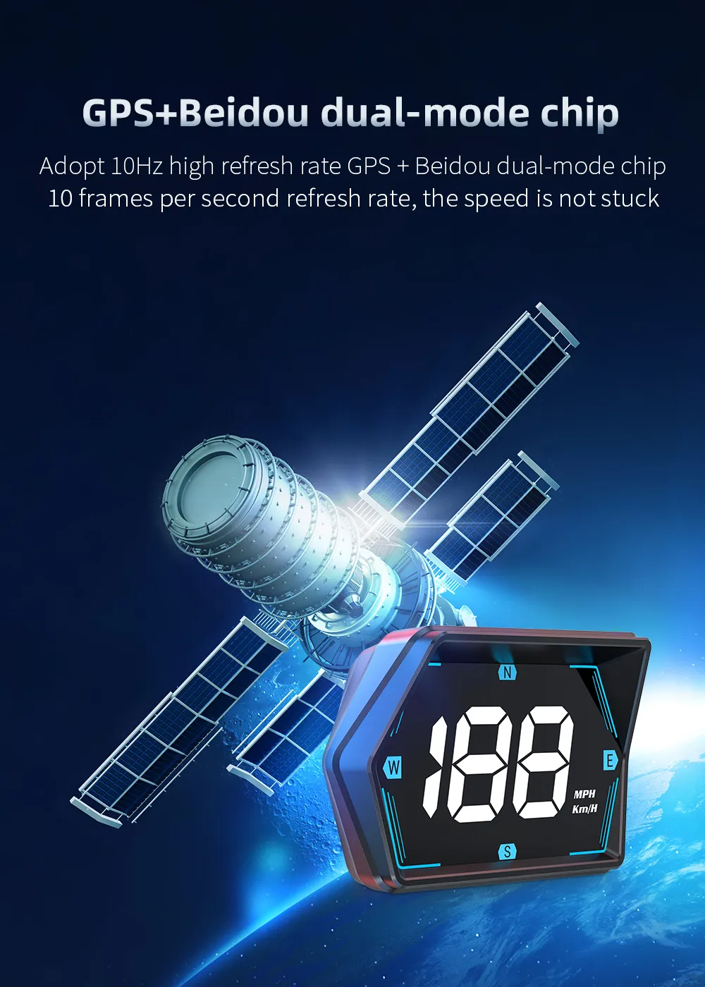 G20 Car Universal Hud Head-Up Display Beidou GPS Vehicle Speedometer High-Definition Head-Up Instrument Gongying speed unit switch