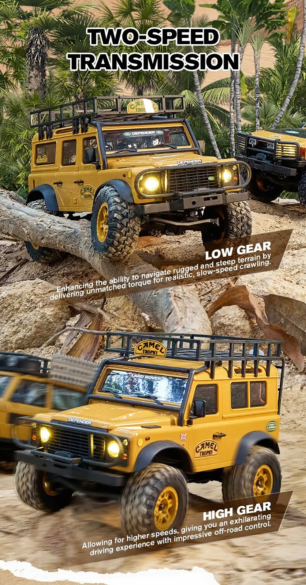 FMS FCX24M RTR 1/24 2.4G 4WD RC Car for Land Rover Camel Trophy Edition Rock Crawler Off-Road Climbing Truck Two Speed LED Lights Vehicles Models Oil Filled Shocks Toys FMS FCX24M RTR 1/24 2.4G 4WD RC Car for Land Rover Camel Trophy Edition Rock Crawler Off-Road Climbing Truck Two Speed LED Lights Vehicles Models Oil Filled Shocks Toys