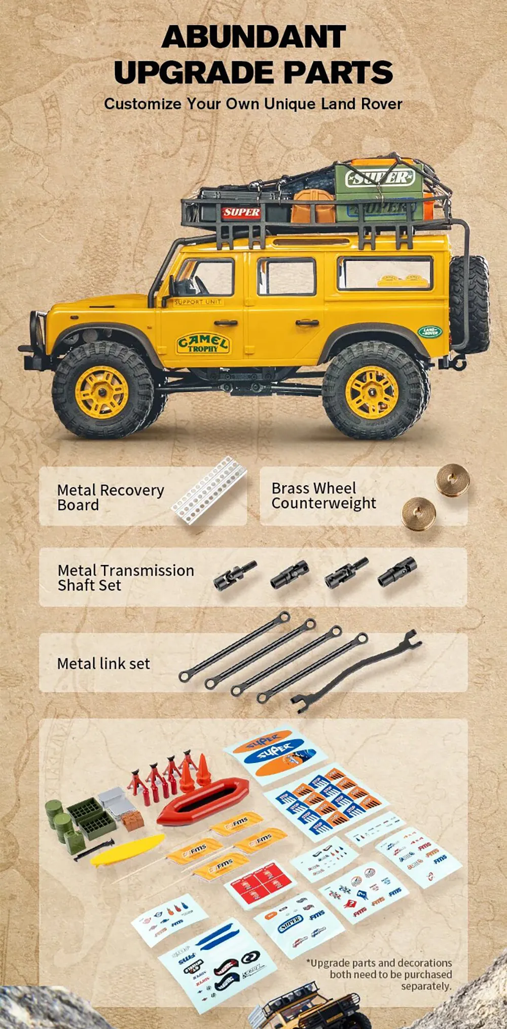 FMS FCX24M RTR 1/24 2.4G 4WD RC Car for Land Rover Camel Trophy Edition Rock Crawler Off-Road Climbing Truck Two Speed LED Lights Vehicles Models Oil Filled Shocks Toys FMS FCX24M RTR 1/24 2.4G 4WD RC Car for Land Rover Camel Trophy Edition Rock Crawler Off-Road Climbing Truck Two Speed LED Lights Vehicles Models Oil Filled Shocks Toys