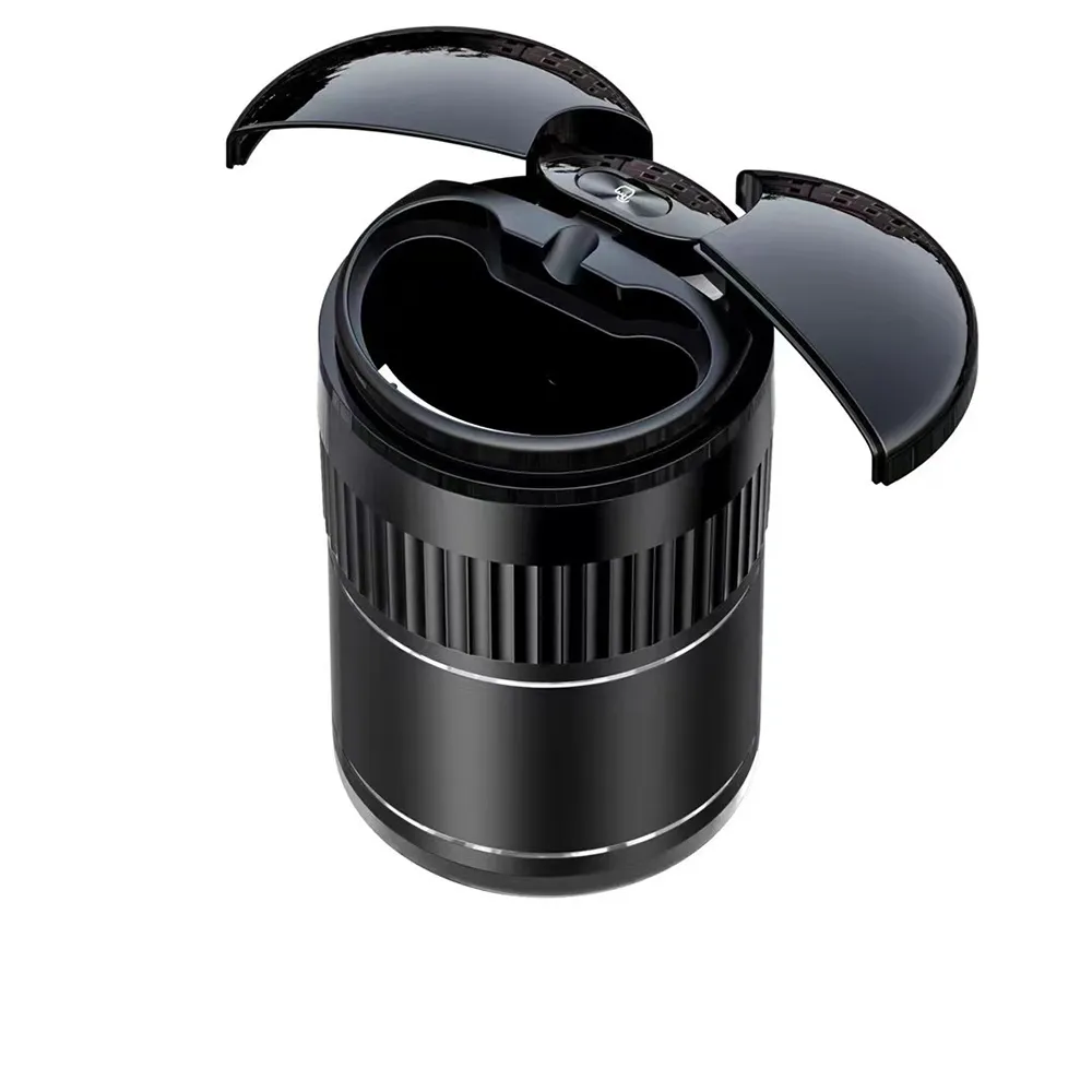 Auto Aschenbecher Touch Open Smokeles Halter Aluminium Legierung Schwarz A70S