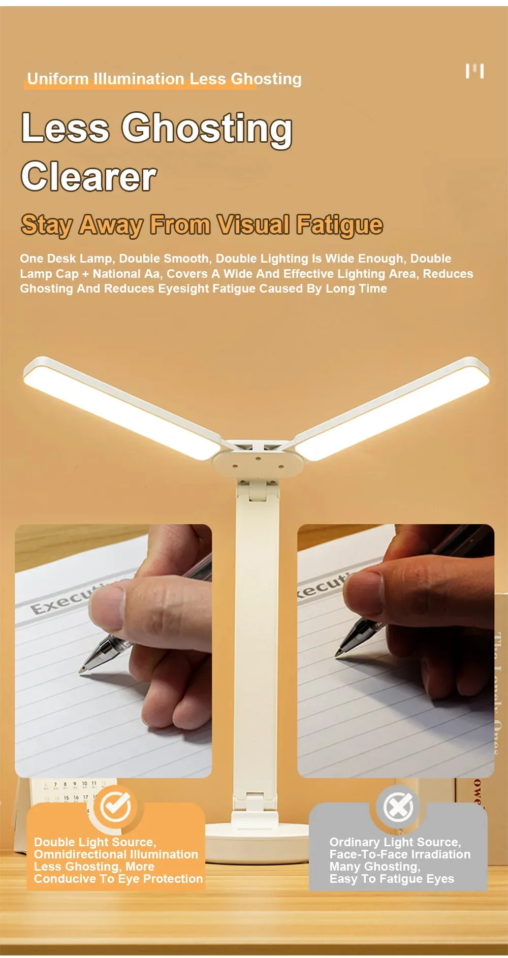 LED Desk Lamp Eye-friendly USB Rechargeable 4000mAh Table Lamp Student Dormitory Reading Lamp Bedroom Lamp