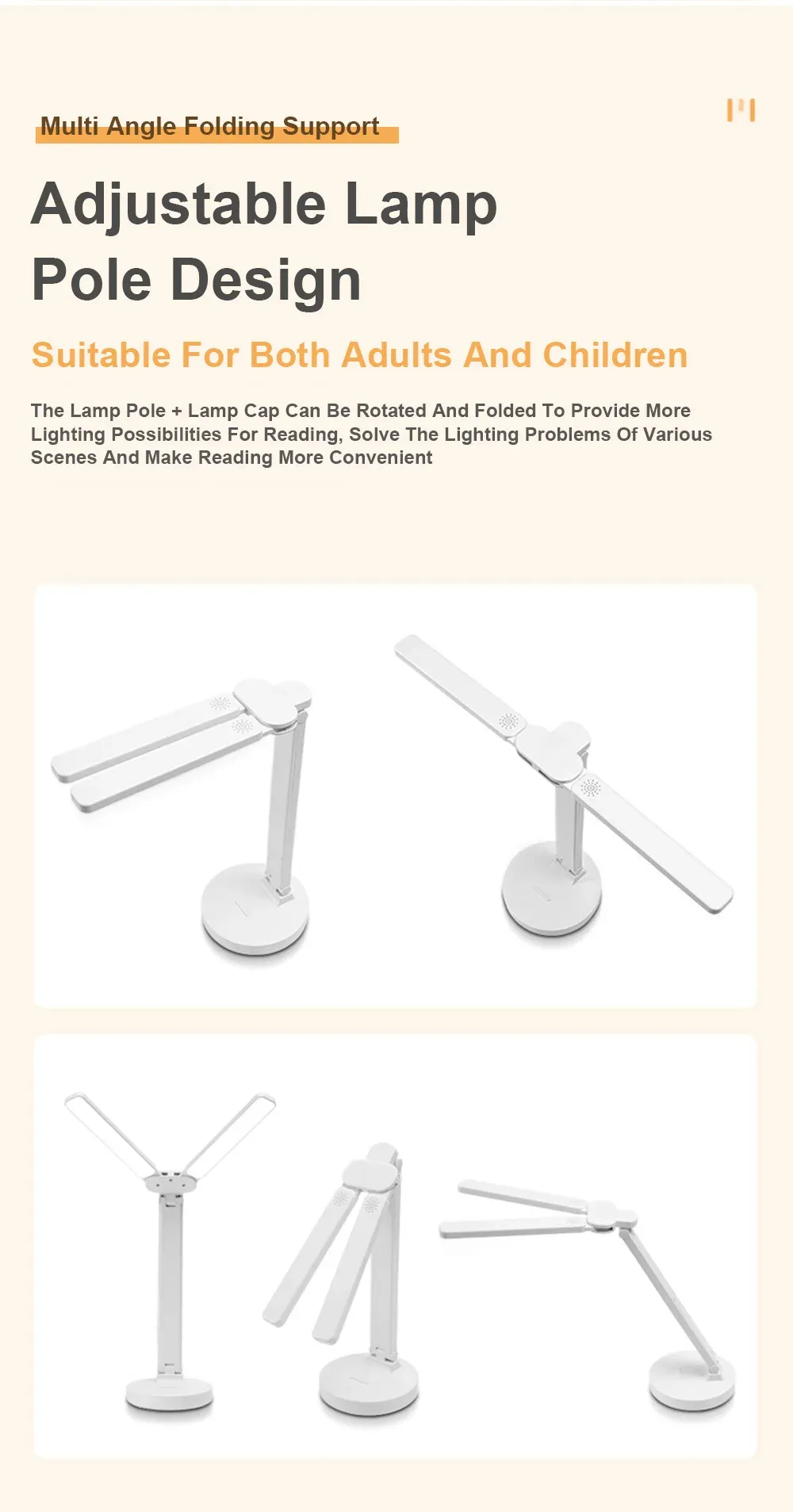 LED Desk Lamp Eye-friendly USB Rechargeable 4000mAh Table Lamp Student Dormitory Reading Lamp Bedroom Lamp