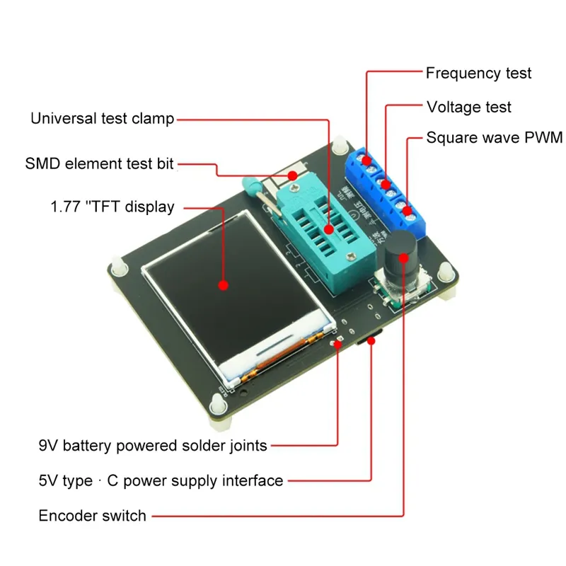 GM328A Transistor Tester Diode Capacitance ESR Voltage Frequency Meter PWM Square Waving Signal Generator Soldering GM328A Transistor Tester Diode Capacitance ESR Voltage Frequency Meter PWM Square Waving Signal Generator Soldering