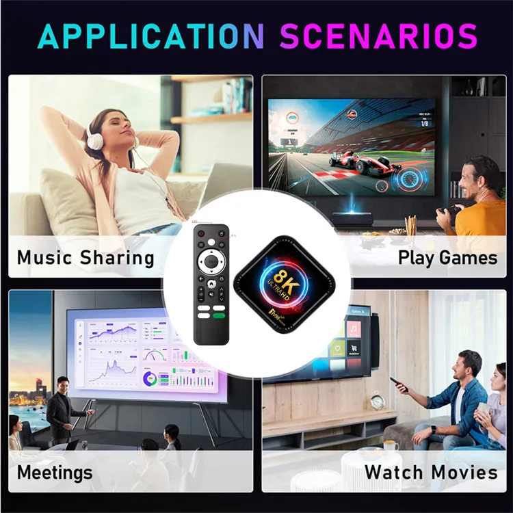 TV98 2+16G ATV 8K Smart TV Box Android 13 RK3528 Quad-core 2.4G e 5G Dual Band Wi-Fi + BT5.0 Lettore Multimediale Set Top Box
