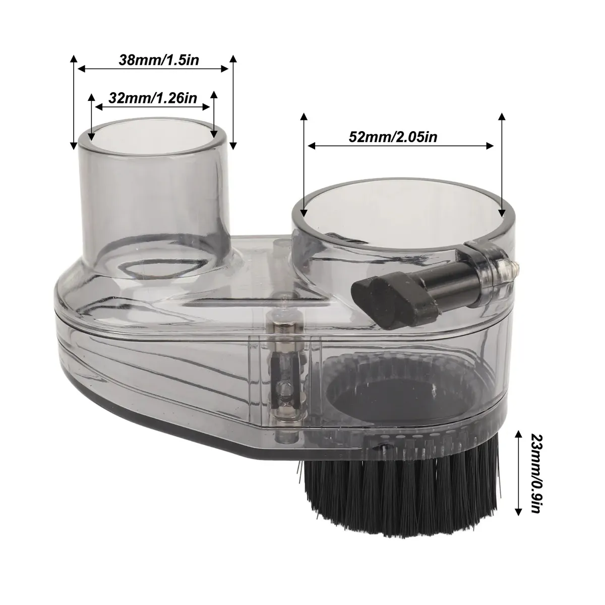 CNC Router Dust Shoe 45mm/52mm Diameter Clear ABS with 38mm Hose High-Quality Nylon Brush Magnetic Adjust Height for Spindle Motors