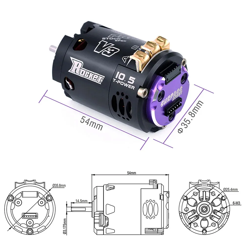 Hobbywing センサー付きブラシレス 10BL120 G2 ESC+Rocket 540 V3 モーターコンボ 1/10 ドリフト RCカーパーツ用