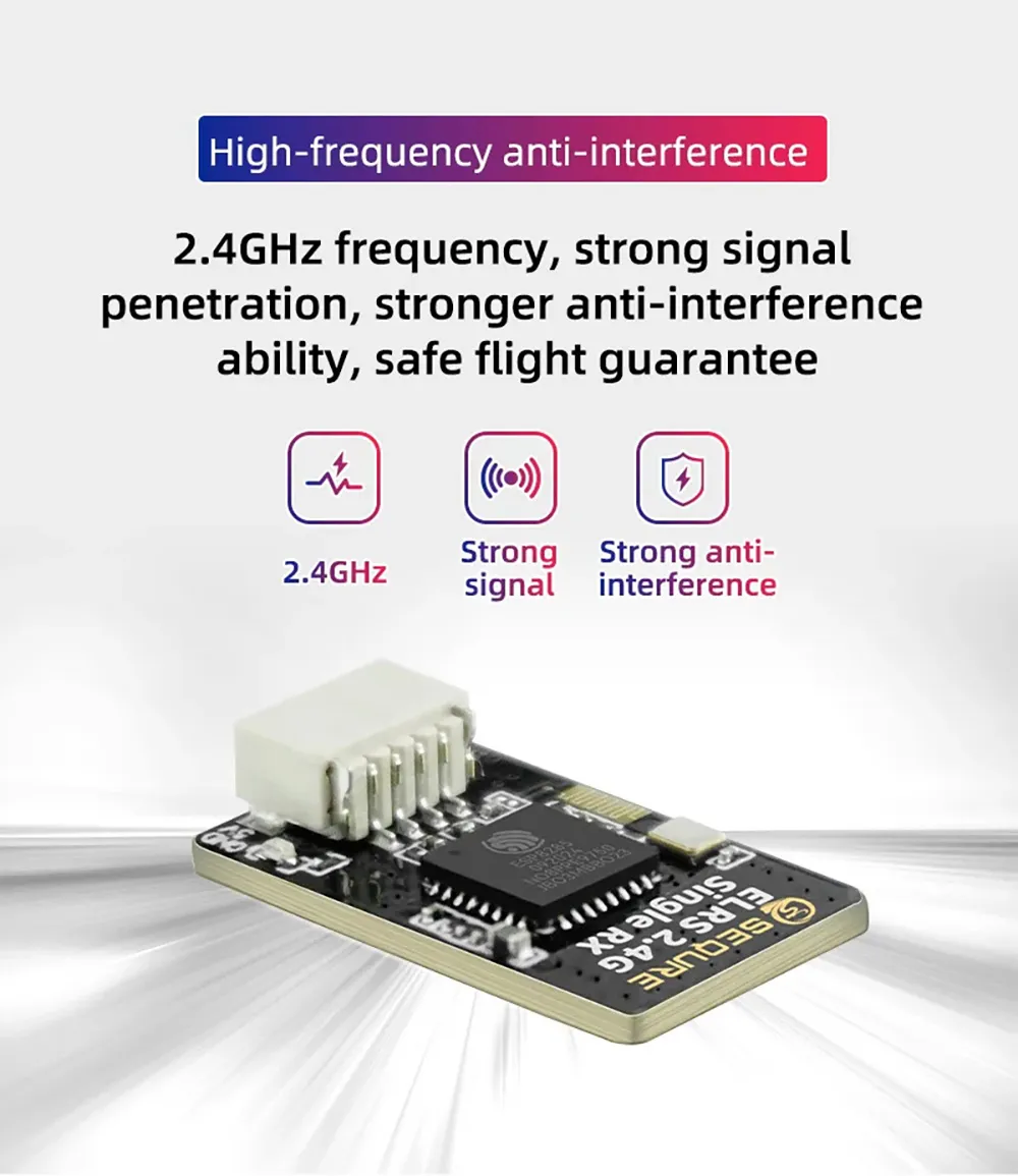 SEQURE ELRS 2.4GHz Single RX Single Antenna Receiver Long Range High Refresh Rate for FPV Racing Drone Fixed Wing