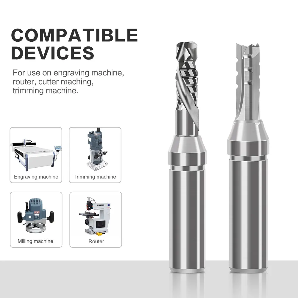1/2 Inch 12.7mm Shank Tungsten Mortising Carbide Router Bit 2 Flutes/3 Flutes TCT Straight Router Bit Straight Flute End Milling Cutter 6-8mm Cutting Diameter 20-22mm Cutting Length 1/2 Inch 12.7mm Shank Tungsten Mortising Carbide Router Bit 2 Flutes/3 Flutes TCT Straight Router Bit Straight Flute End Milling Cutter 6-8mm Cutting Diameter 20-22mm Cutting Length