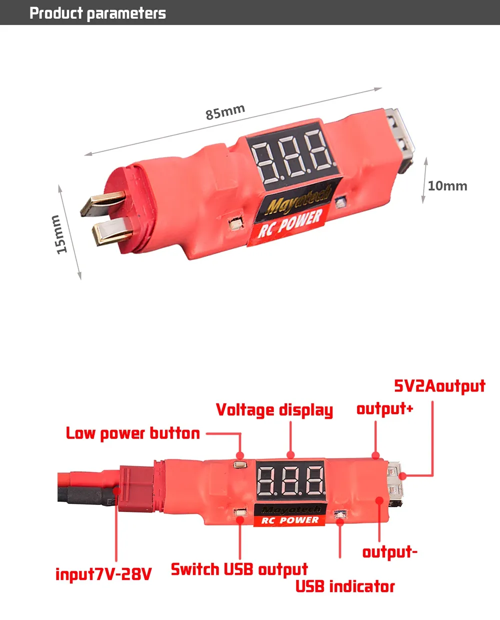 Mayatech 3 in 1 Lipo Battery Discharge Tester USB Discharge Indicator 2S-6S 5V Step-Down Module Mayatech 3 in 1 Lipo Battery Discharge Tester USB Discharge Indicator 2S-6S 5V Step-Down Module
